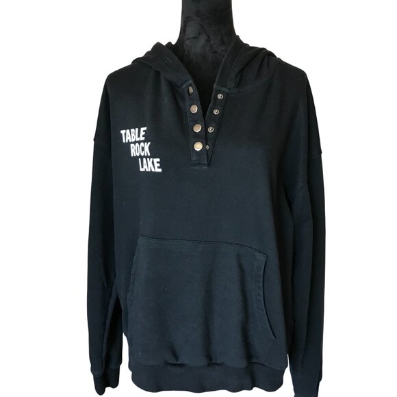 Upcycled Table Rock Lake Hoodie L: TRL Landmarks Marinas Graphic Sweatshirt - Picture 12 of 12